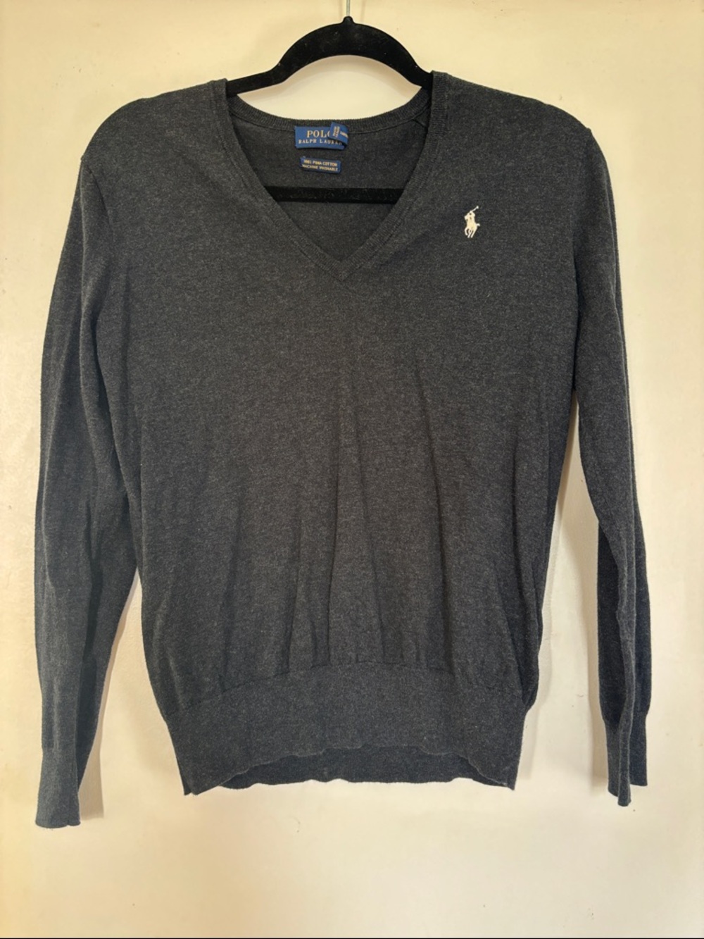 Polo by Ralph Lauren Dark Gray V-Neck Sweater